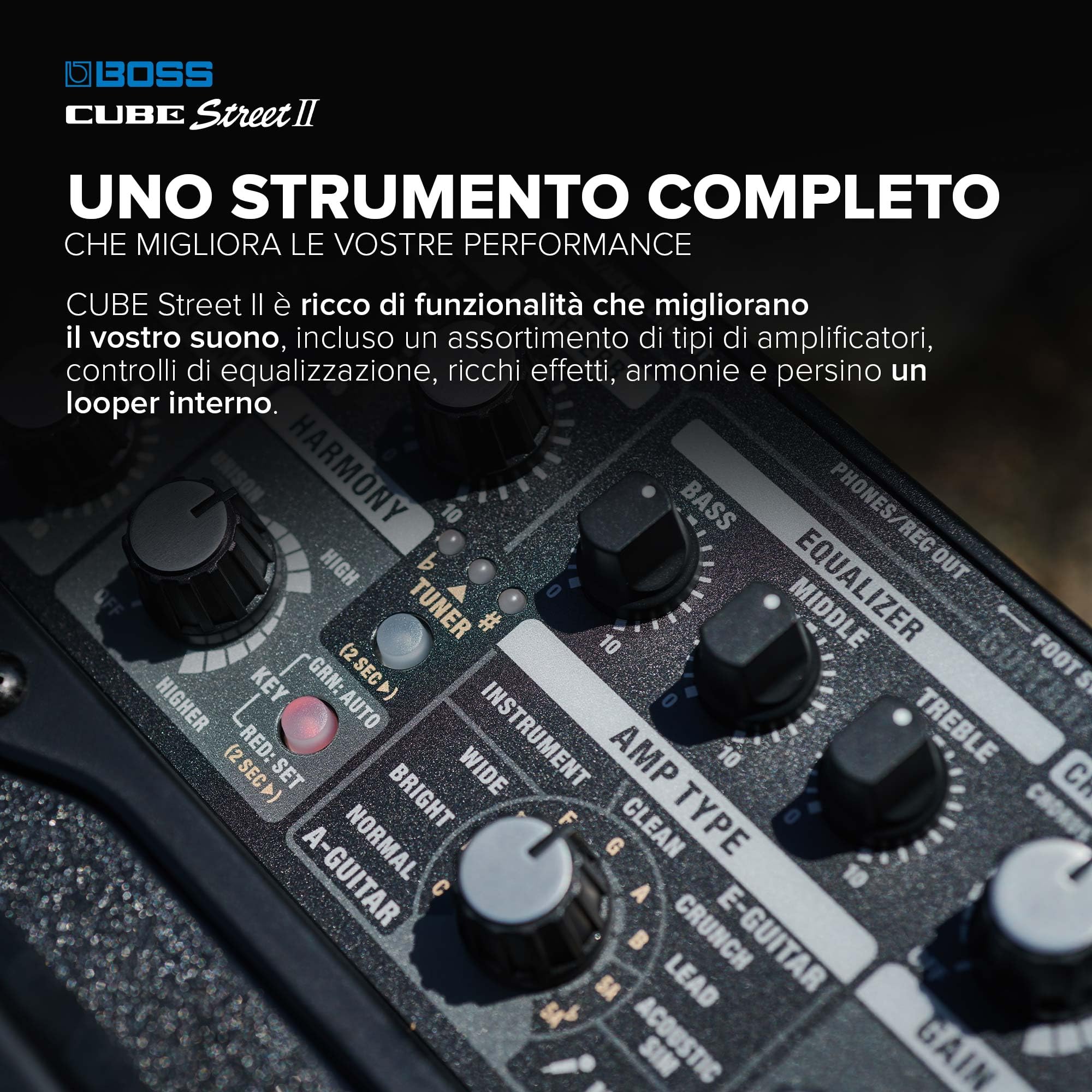 BOSS Cube Street II Amplificatore stereo portatile a batterie Nero