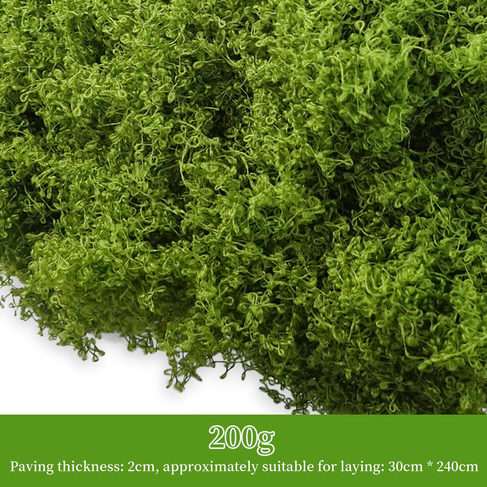 200g Muschio Artificiale,Muschio Riutilizzabili Verde Scuro,Nylon Muschios Vegetale Finto per Decorazioni Parete Casa Fai da Te Modellismo Artigianato