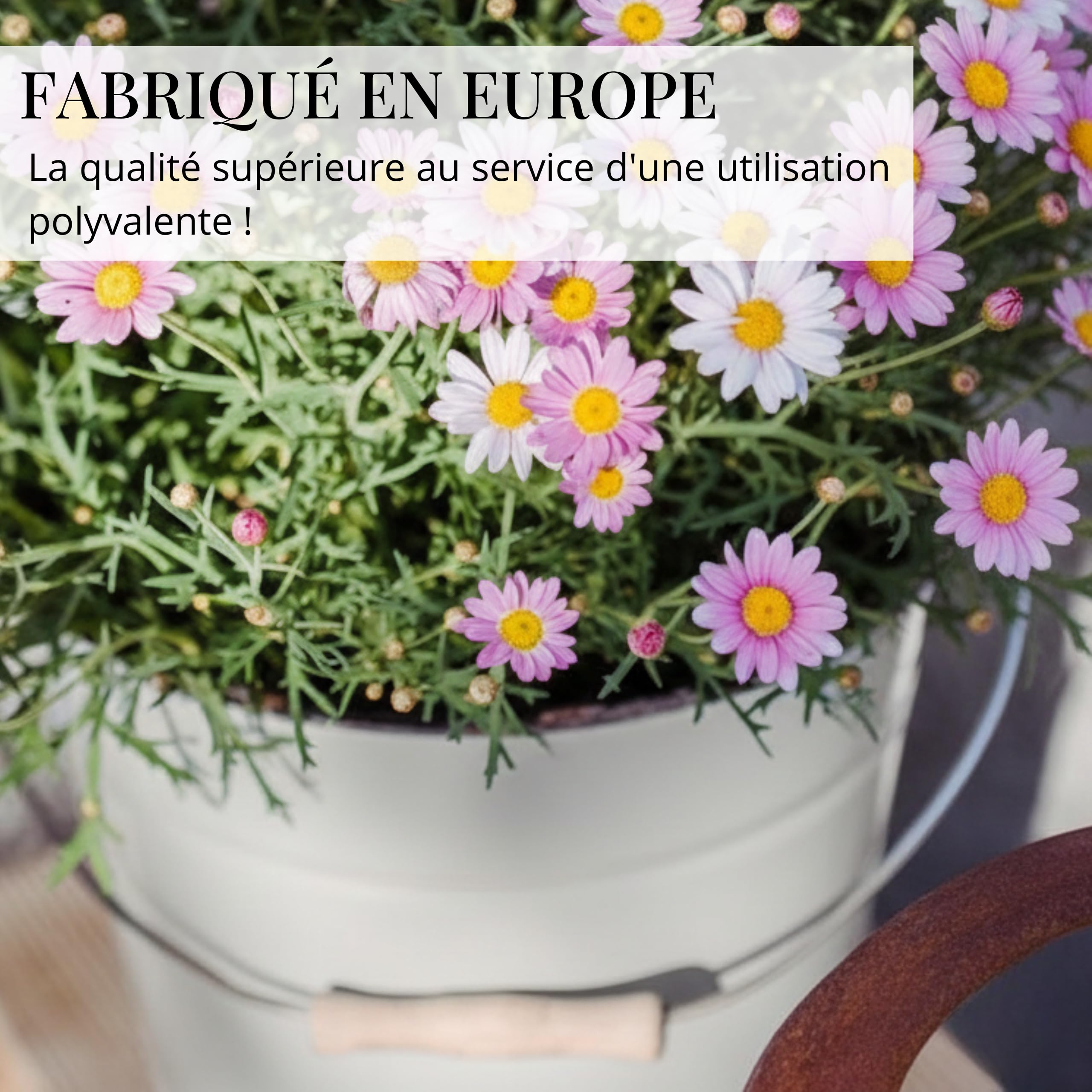 LIVLIG Seau avec couvercle de 10 l, seau en zinc, seau à cendres avec couvercle, seau en métal, accessoires pour cheminée, seau de 10 l, seau en tôle avec couvercle, seau à cendres, seau multifonction