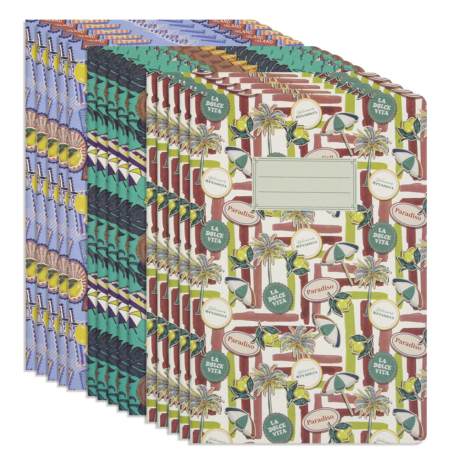 WETLOTE Soft Cover Journal Notebooks 15 Pack, A5 Lined Notebook, 142x210mm, 64 Pages, 70gsm Paper, Summer Series (Sunny Blaze, Zesty Lemon, Bright Summer, 5 Each), for Work Travel School