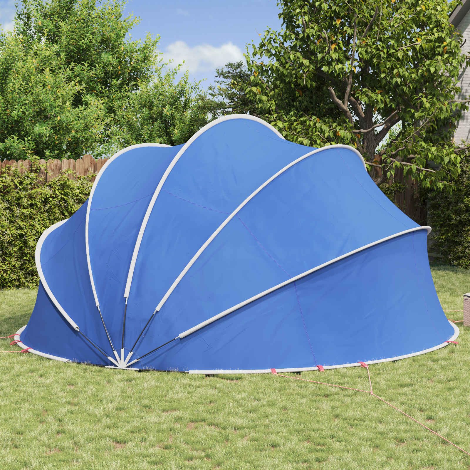 Dôme de piscine pliable vert 546 x 516 x 250 cm avec tendeurs pour réduire les pertes de chaleur et sac de transport, protection de piscine résistante aux UV