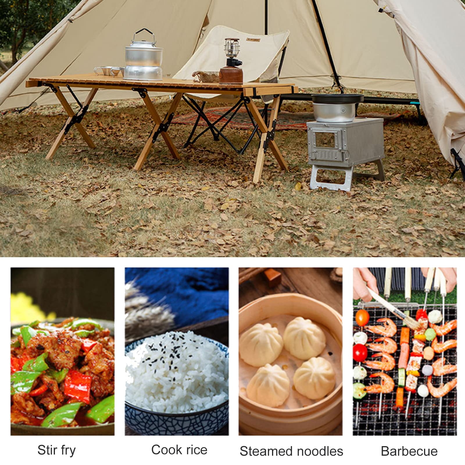 Amazon.co.jp: 折りたたみ 薪ストーブ テント用ストーブ 煙突付き薪