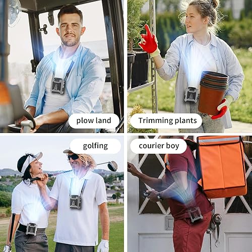 Miniatura 9 de Socool Ventilador de cintura portátil de 10000 mAh con clip en el cinturón portátil, ventilador personal recargable con batería con 5 velocidades y