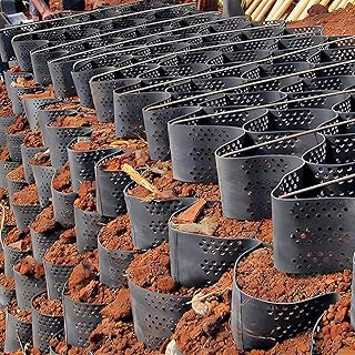 Outdoor Geogrid Soil Stabilizer, Polyethylene Geo Grid for Retaining Wall Reinforcement, Honeycomb Permeable Pavers for Filling Soil/Sand (Color : WxL, Size : 1X8m/3.3X26.2ft)
