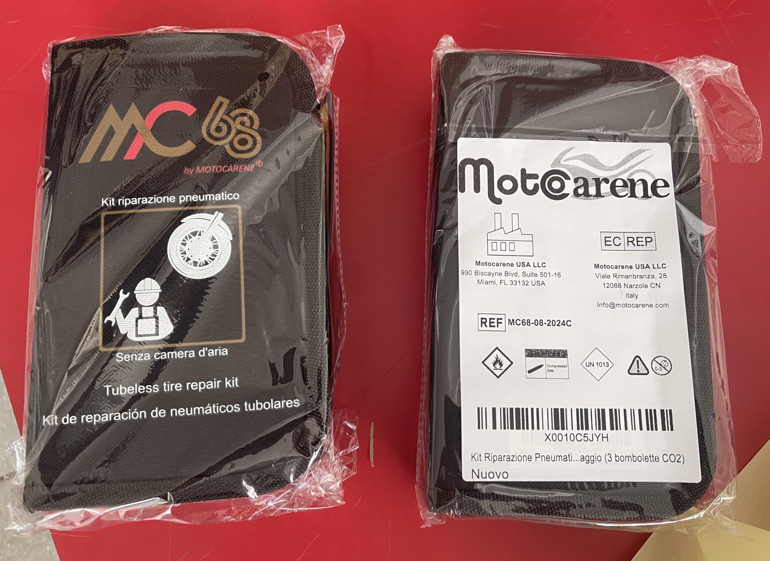 Kit de réparation de pneus de Moto, kit Portable pour réparation de pneus sans Chambre à air, gonflage, crevaison Rapide, Cartouches de (Pro 3 CO2)
