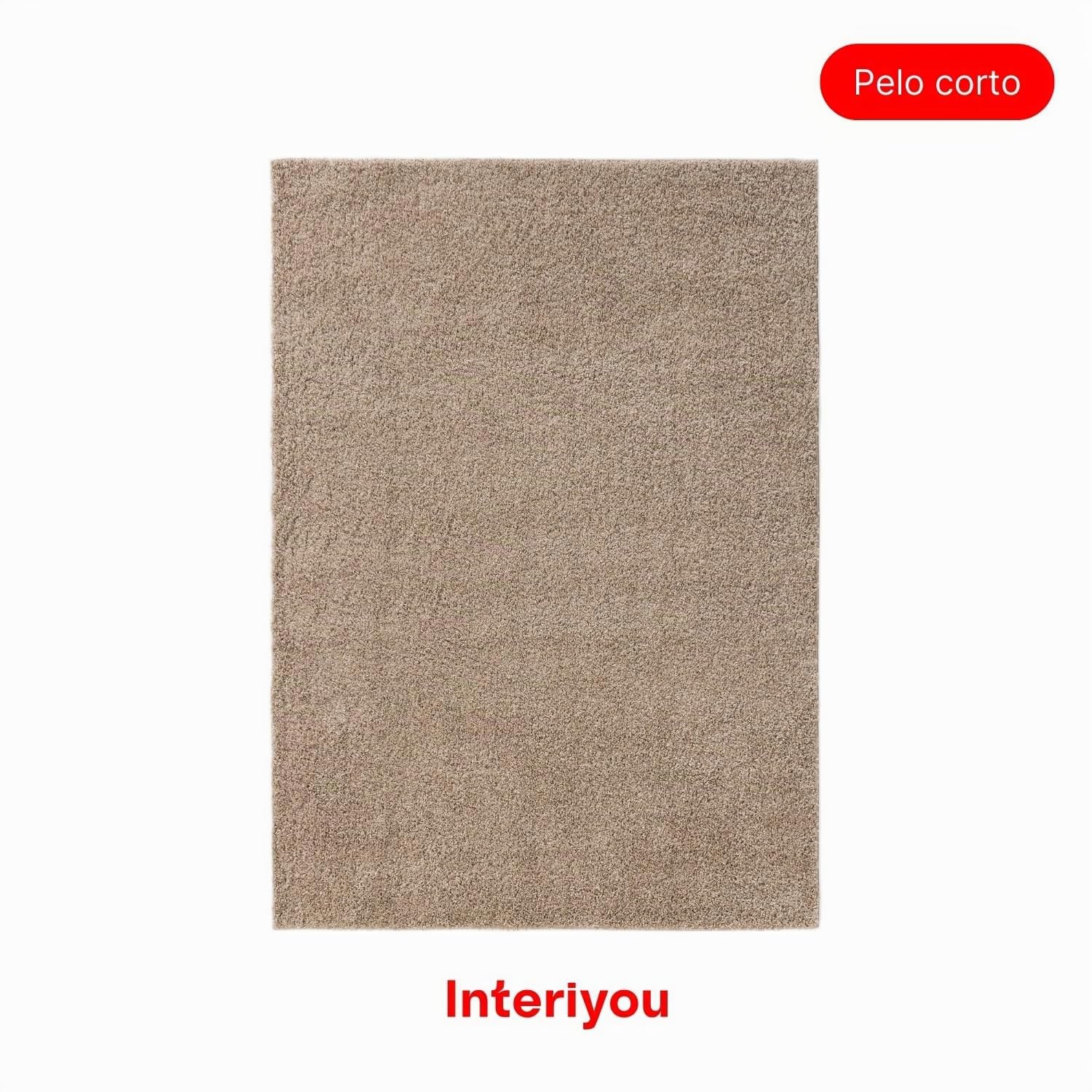 Interiyou Alfombra Pelo Largo Sofia - 60x120 cm Beige - Esponjosa y Lisa - Lavable y Antideslizante - Textura Larga Suave