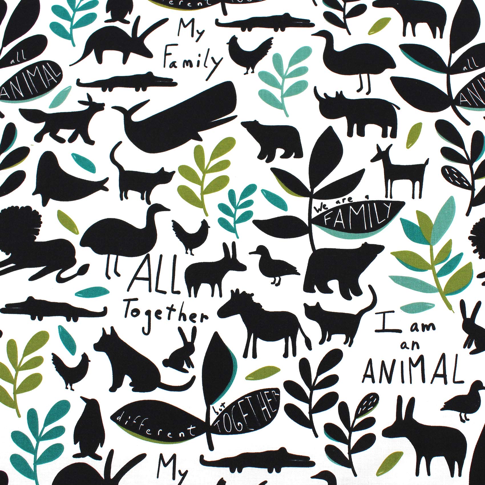 VmG-Store 1 m Cotton Fabric for Sewing 100% Cotton, Sewing Fabric, No Sold by the Metre, Children's Fabric (Animal Family Bb015) - Image 4