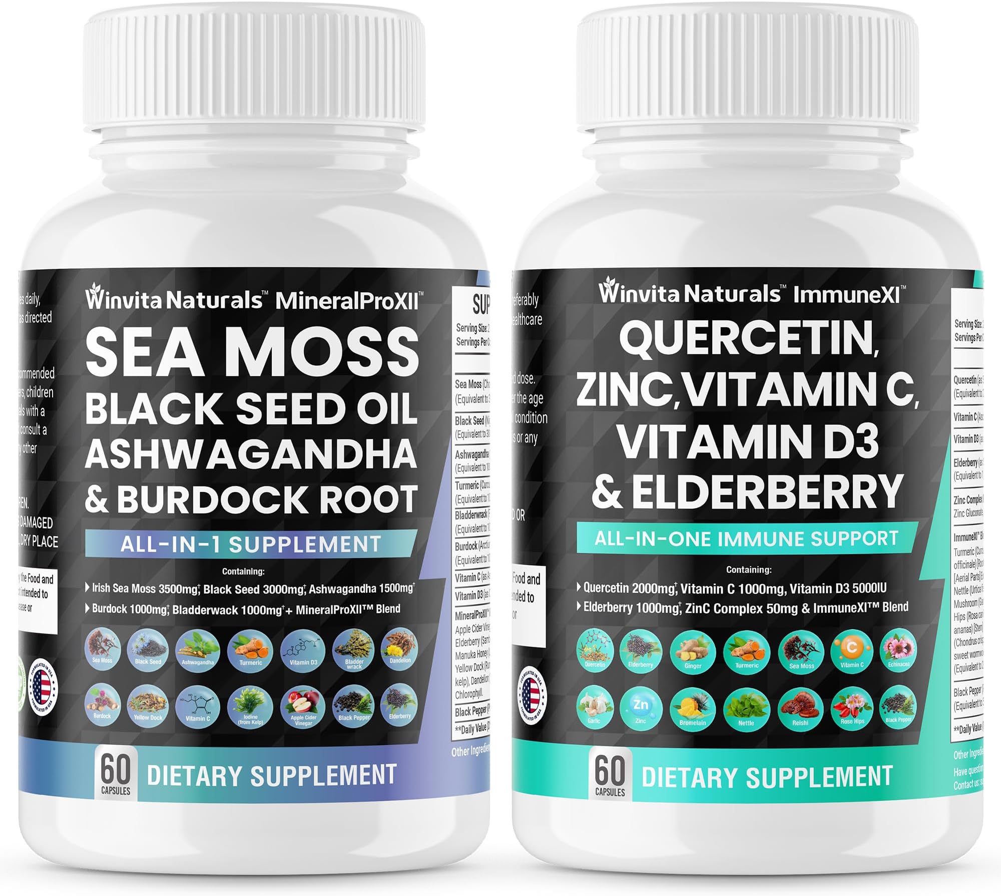 Sea Moss 3500mg Black Seed Oil 3000mg Ashwagandha 1500mg