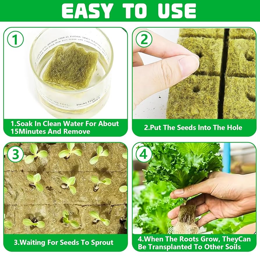 28 Cubi Di Lana Di Roccia 4x4x4cm - Per Coltivazione Idroponica E Talee