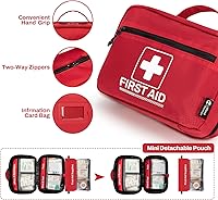 Vista 2 de RHINO RESCUE Kit de primeros auxilios multiusos de 240 piezas, suministros médicos profesionales para el hogar y la oficina, ideal para emergencias