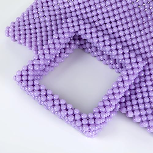 Vista 4 de YUSHINY - Bolso de mano con cuentas de acrílico de color macarón para mujer, para boda, fiesta de noche