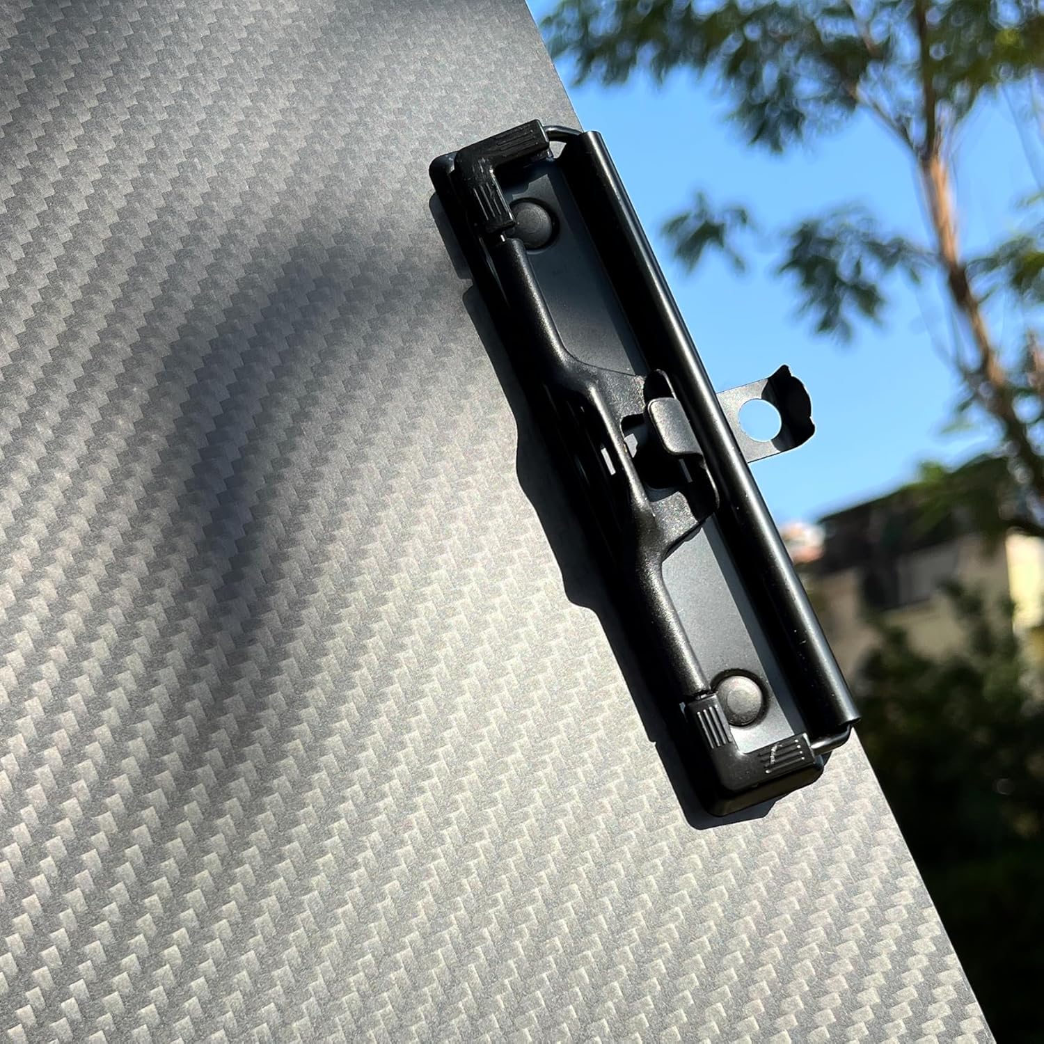 9.4 * 12.6 * 0.06inch Carbon Fiber clipboard,Ultra Hard&Weight Light&Portable,Strong Black Low Profile Clip with Hook&Pen Holder,Letter/A4 Size Writing Board,Classic 3k Twill