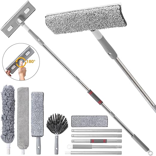 Augot Fensterputzer mit Teleskopstiel, 5 in 1 Professioneller