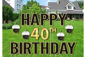 20Pcs 15" Happy 40th Birthday Yard Signs with Stakes