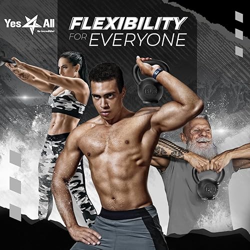 Miniatura 7 de Yes4All Pesa rusa de hierro fundidobase de goma, lisa para entrenamiento de fuerza, gimnasio en casa