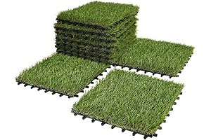 Artificial Grass Turf Tiles Interlocking Set For Lush Greenery Placemats