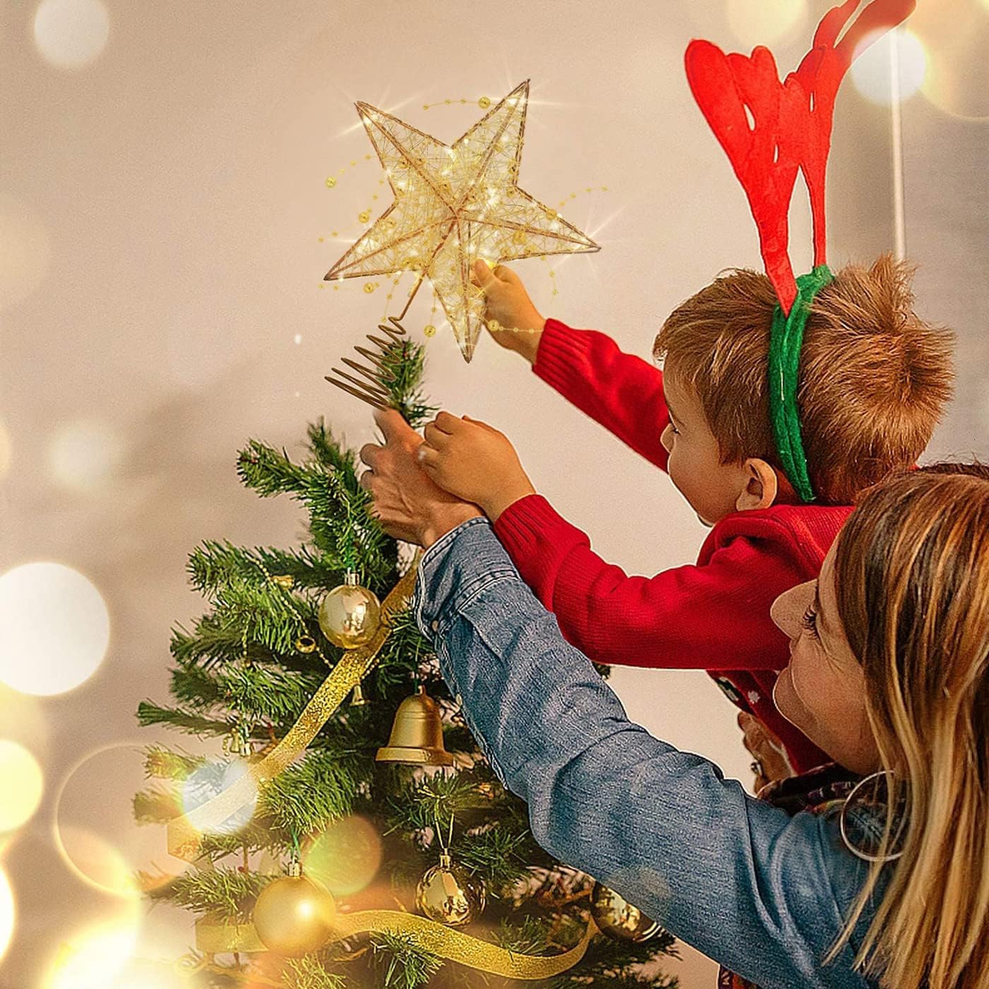 Amazon.co.jp: TONGJIA ツリートップ 星 この20cmのクリスマスツリー