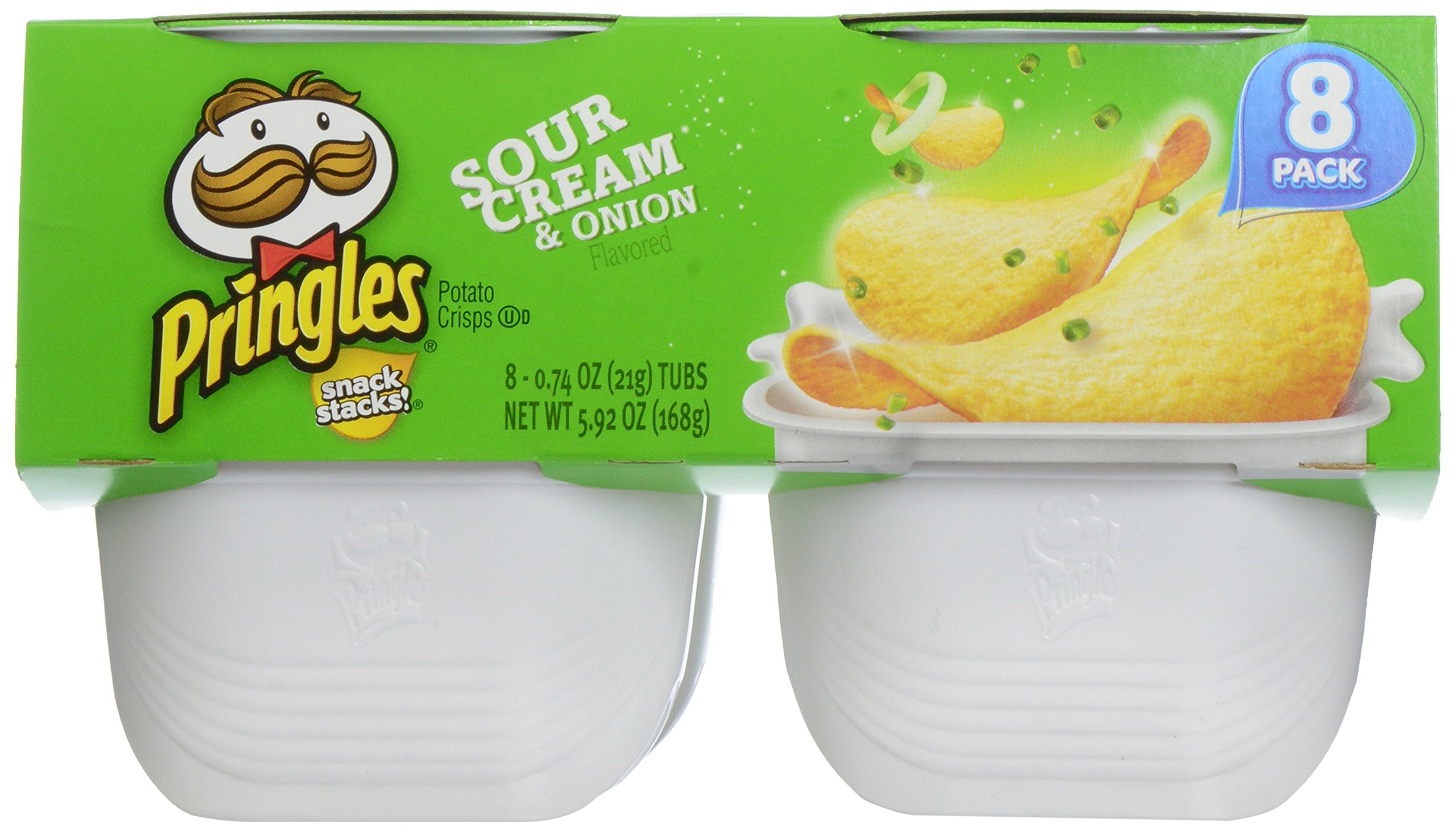 Pringles Potato Crisps Snack Stacks, Sour Cream and Onion, 8 packs of 0.74 oz