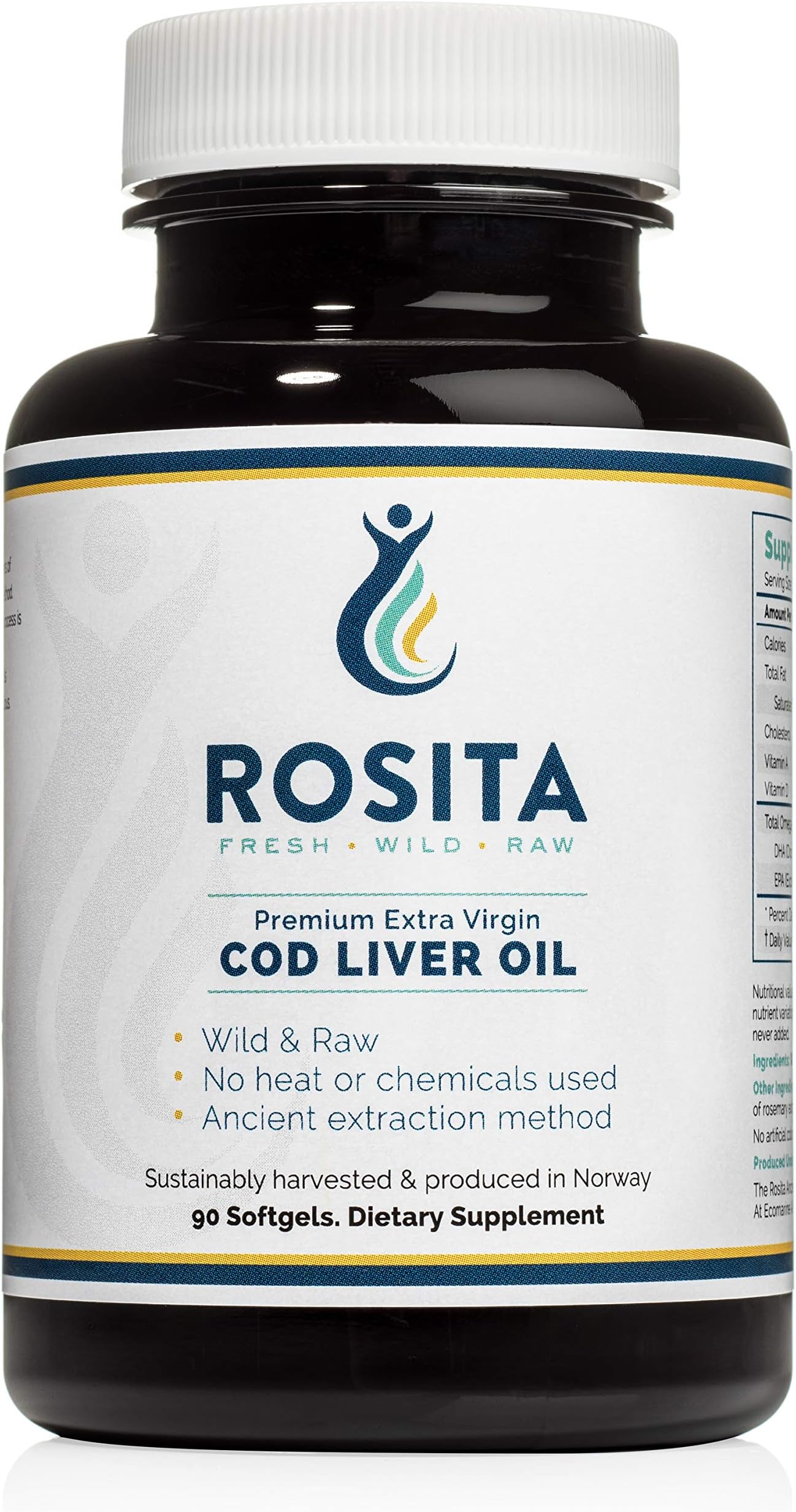 Amazon.com: Rosita Extra Virgin Cod Liver Oil Softgels, 90 Count ...