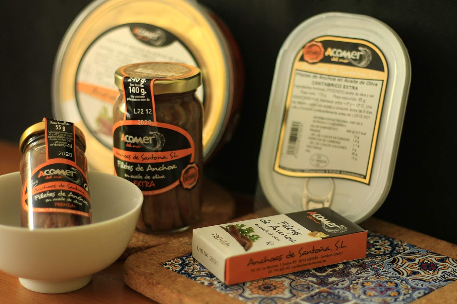 Frascos de anchoa de Santoña