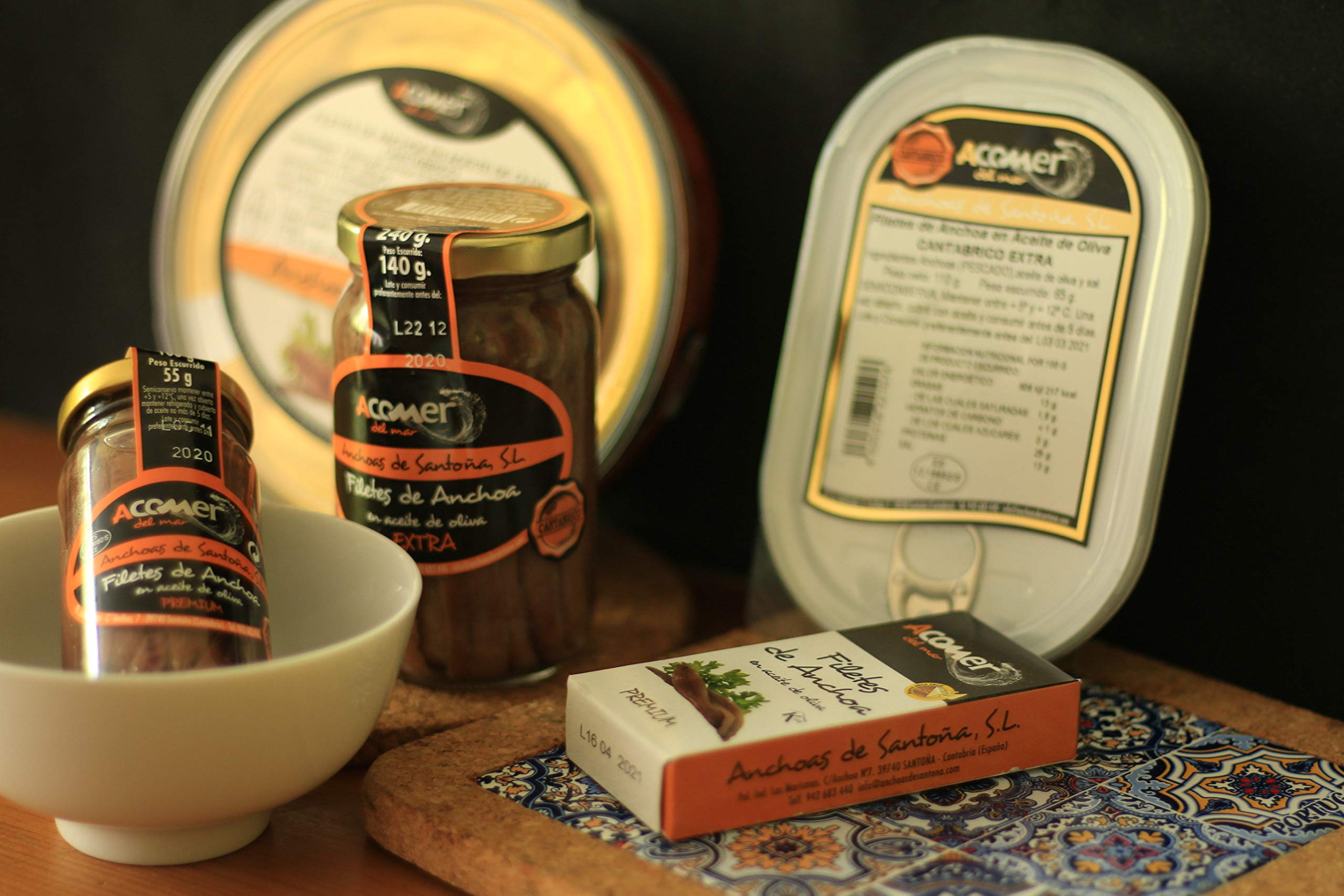 2 Frascos Anchoas de Santoña del Cantábrico 140 grs