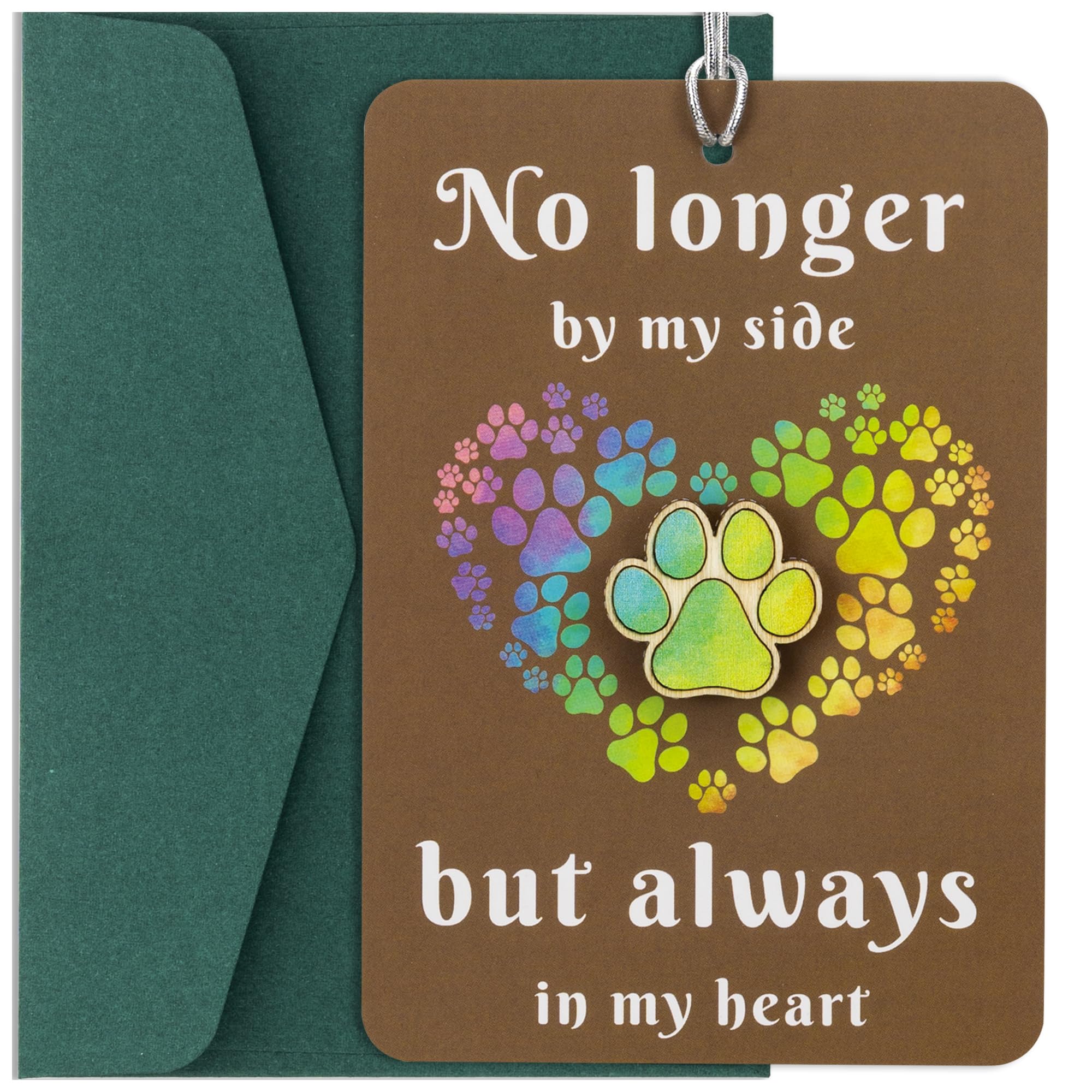 Dog Sympathy Card Dog Loss Card Ornaments,Leave Paw Prints on Our Hearts-No Longer By My Side But Always In My Heart.
