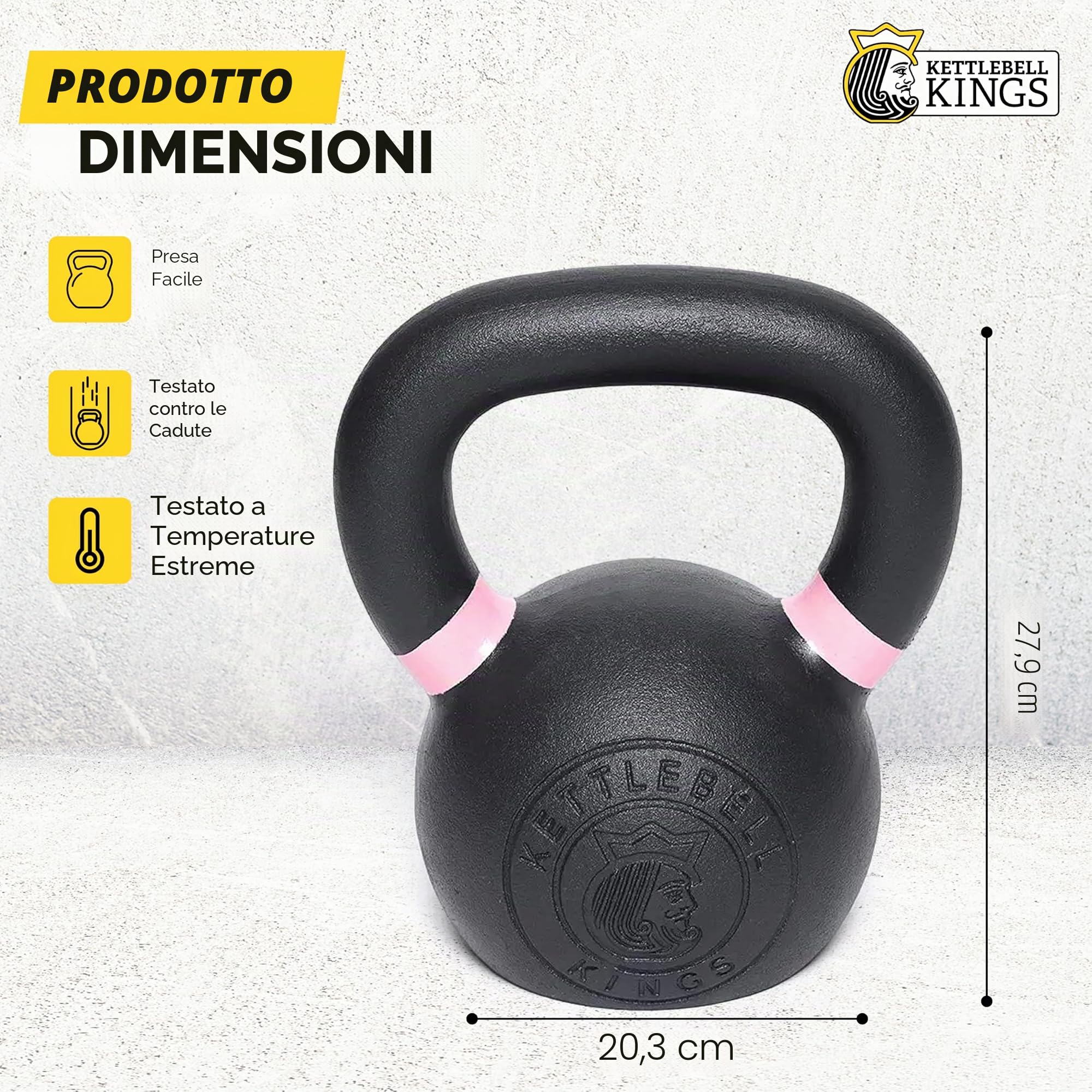 Kettlebell kettlebell Kings | Powder Coat | Progettato per Crossfit, Esercizi di Allenamento della Forza & HIIT