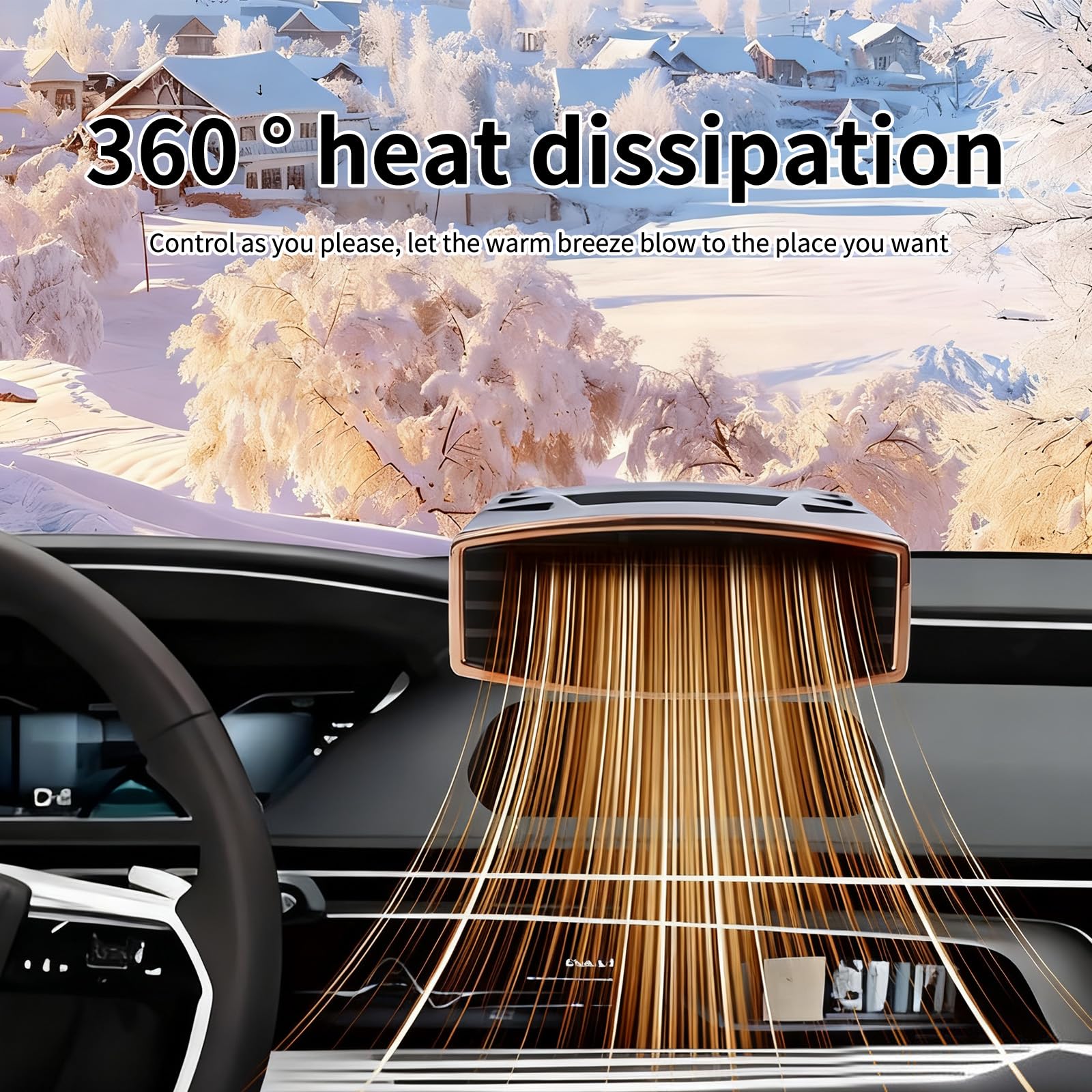 DAZZTIME Chauffage de Voiture,Dégivreur de Voiture,Chauffage pour Voiture,Chauffage et Dégivreur avec Radiateur Soufflant 2 en 1,Chauffage Portable pour Véhicule,Chauffage de Voiture pour l'hiver