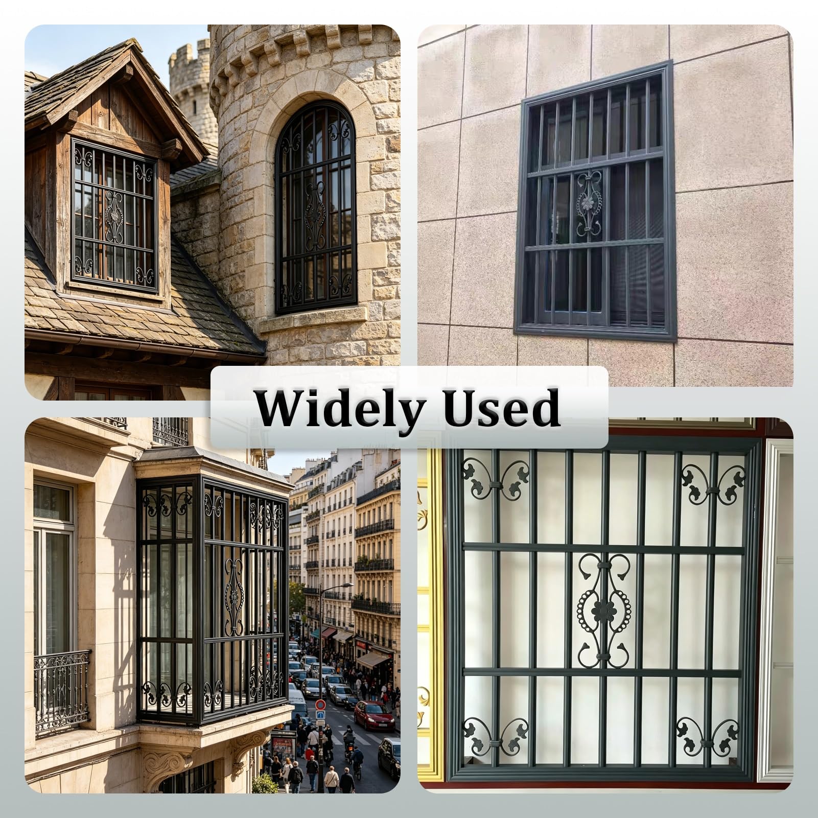 Reja Ventana Barrera de Seguridad Floral para Exteriores e Interiores, Reja de Seguridad Antirrobo Versátil para Ventanas, Baranda Decorativa Personalizable(W60xH70cm/24x28in)