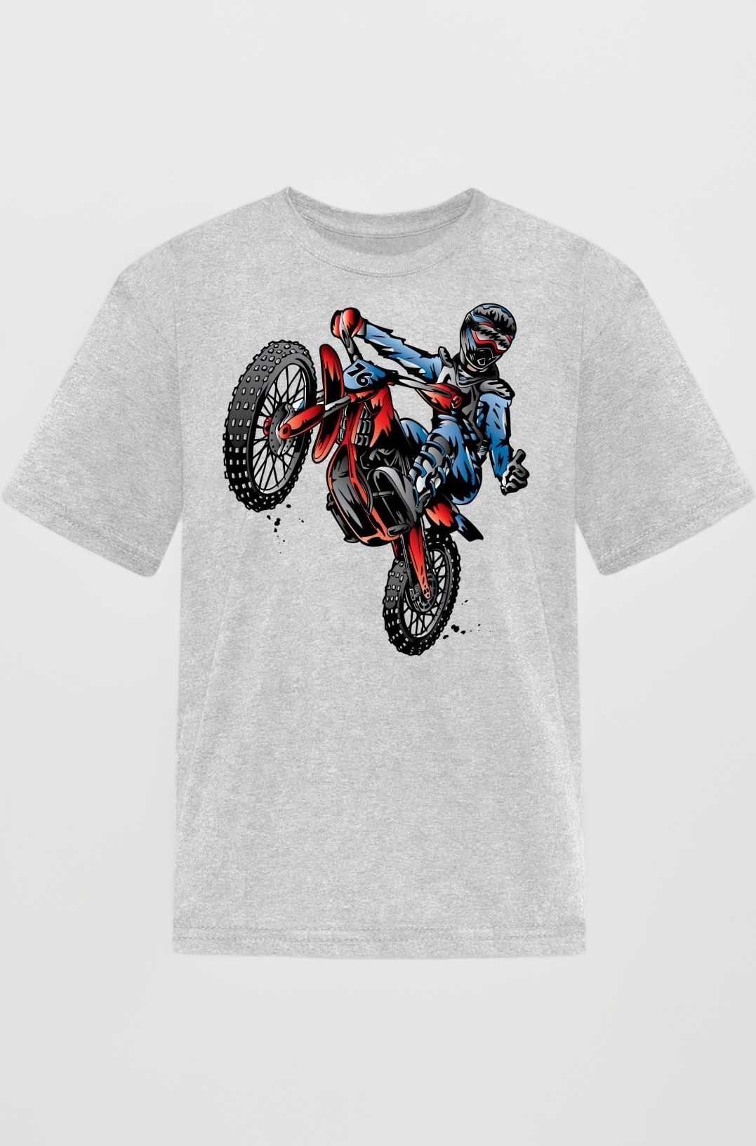 Motocross Dirt Bike Stunt Rider Kids' T-Shirt Cotton T-Shirt - Regular Fit, Printed T-Shirts for Men