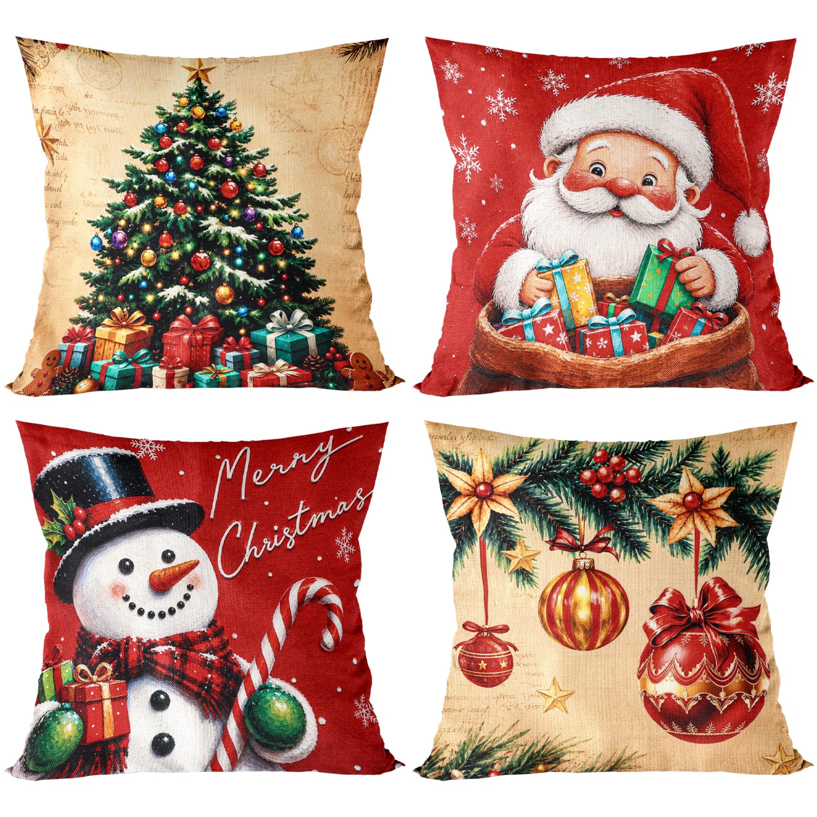 QIFU Christmas Cushion Covers 45 x 45 for Christmas Decorations Cushions