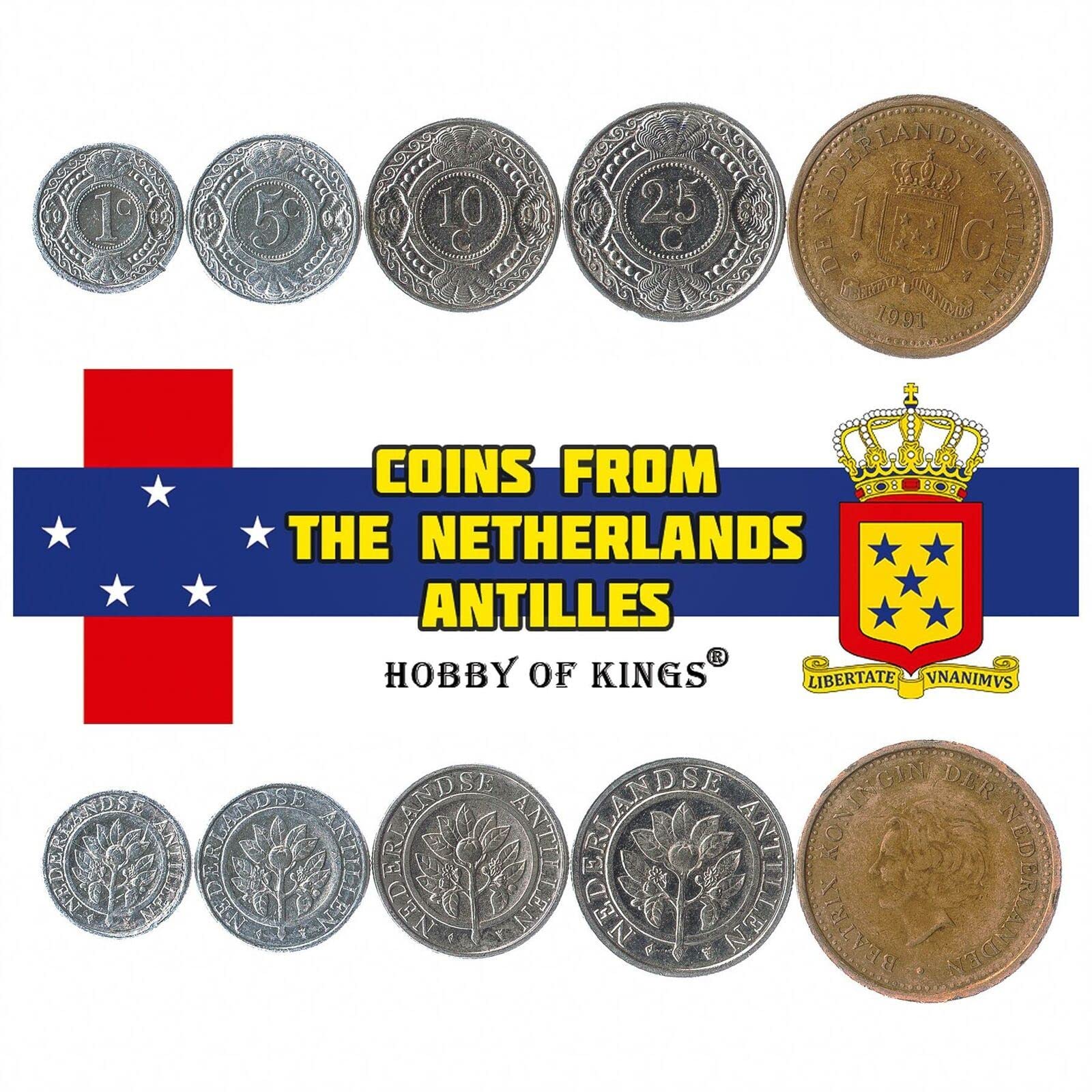 Netherlands Antilles 5 Mixed Coins - Image 3