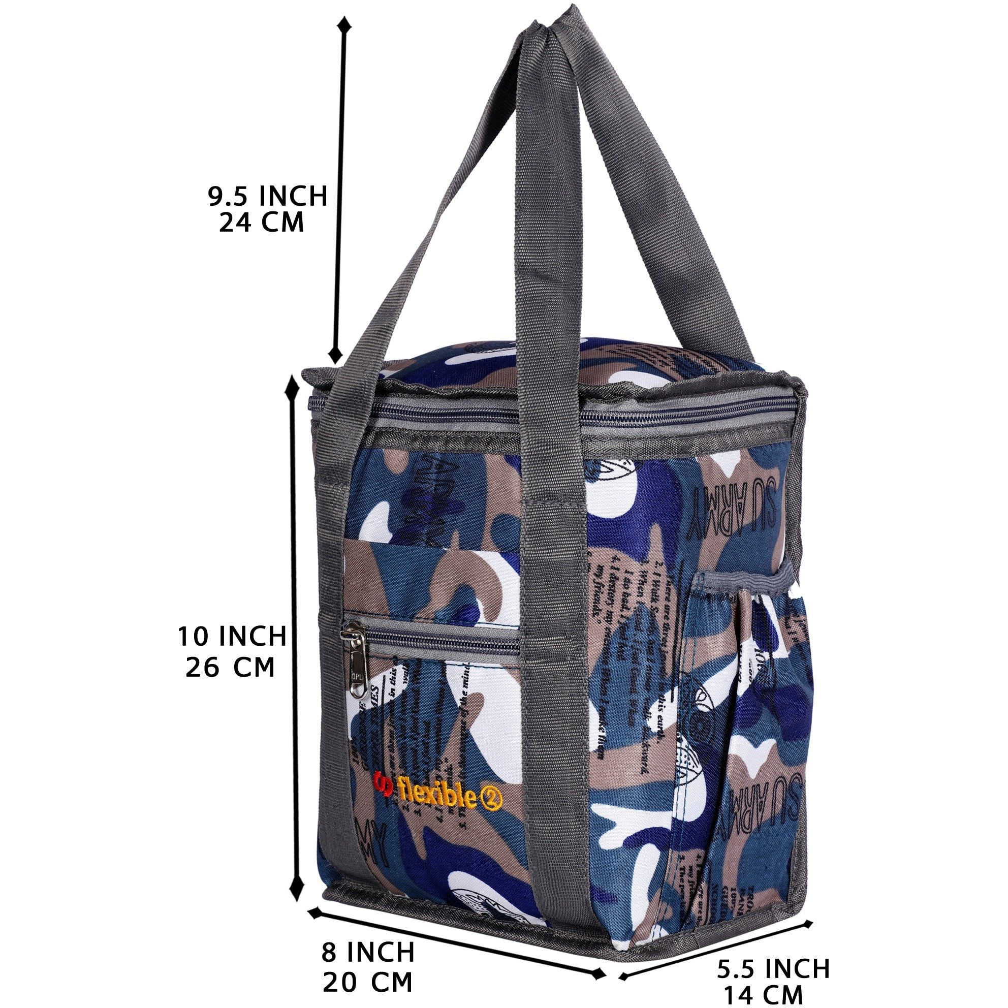 Flexible bags Hand Lunchbag Mediumsize for Office, School,Picnic,College Waterproof | Navy Blue,10L | 1