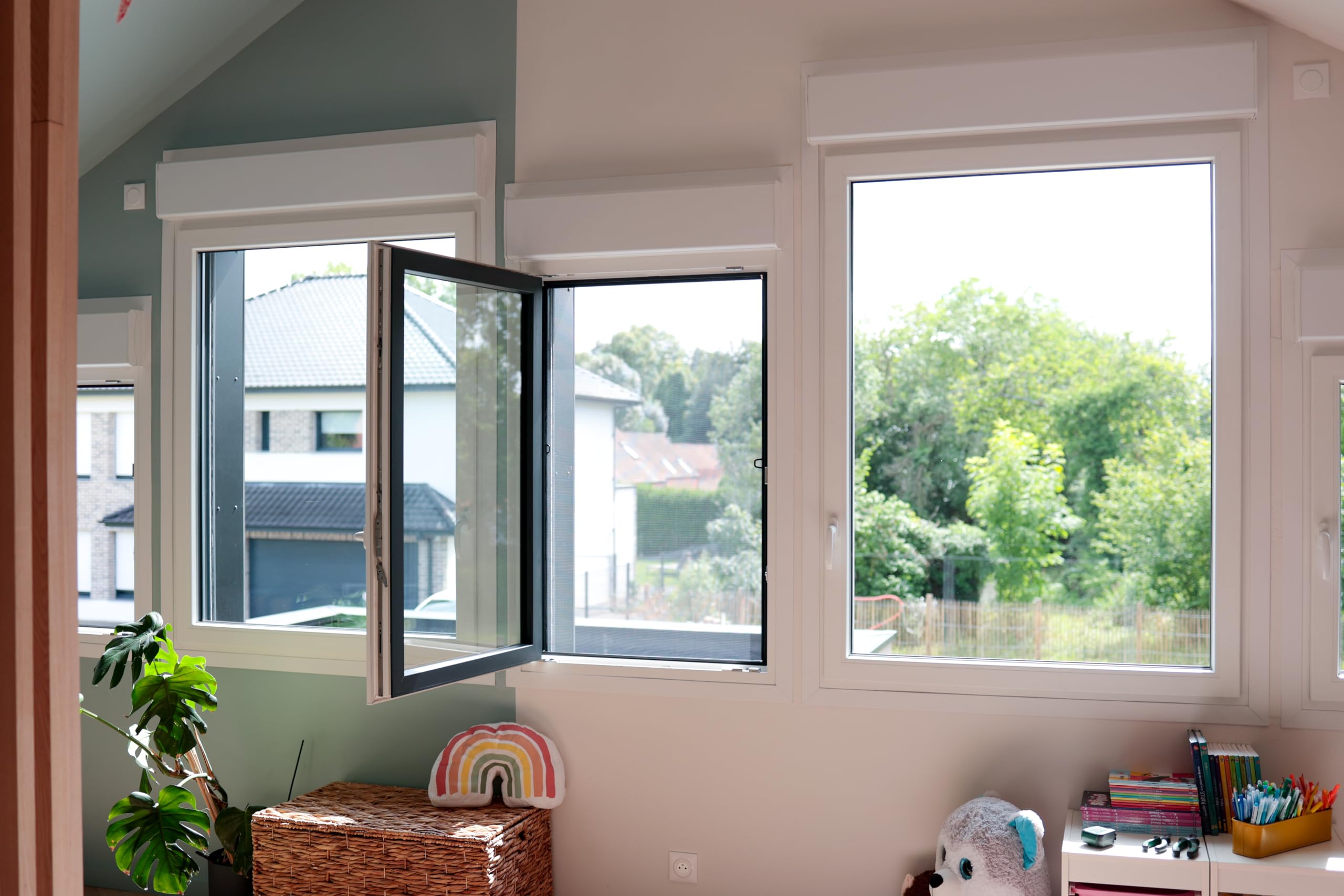 Cadre Moustiquaire Fenêtre Aluminium - sans perçage - Recoupable -Amovible (Blanc, 130 x 150 cm)