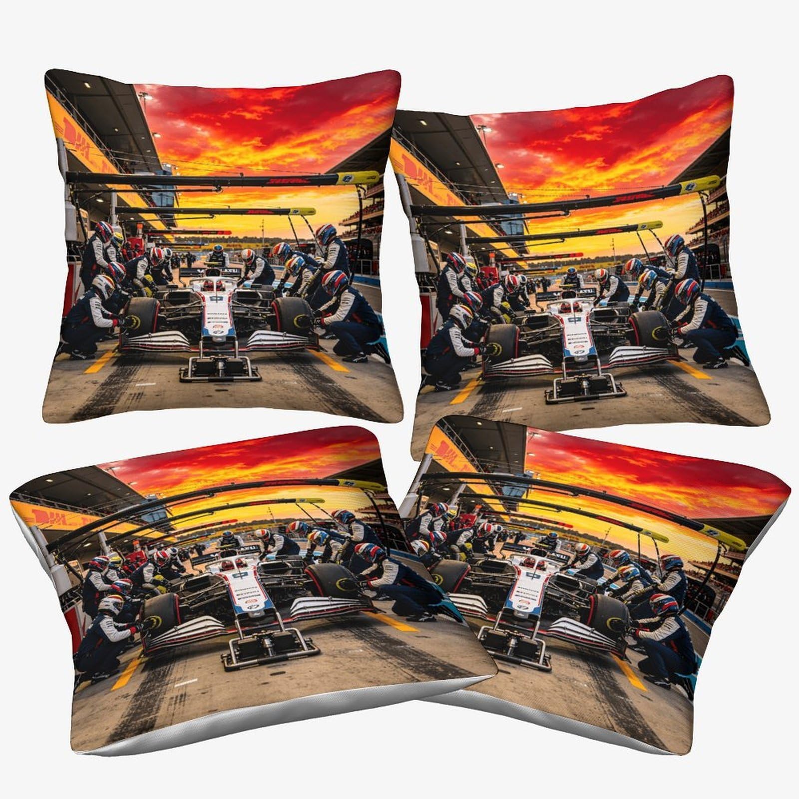 3U6c4m9k Formulaa Racing-18 Formulaa Racing Cushion Covers 45X45cm, 4 Pcs, Pit Stop Throw Pillow Covers Decorative Pillows Covers For Sofa Bed Livingroom
