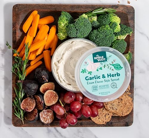 The Simple Root - Crema de ajo y hierbas a base de plantas 8 onzas - Paquete de 6 48 onzas en total perfecto para untar aperitivos sumergir cocinar