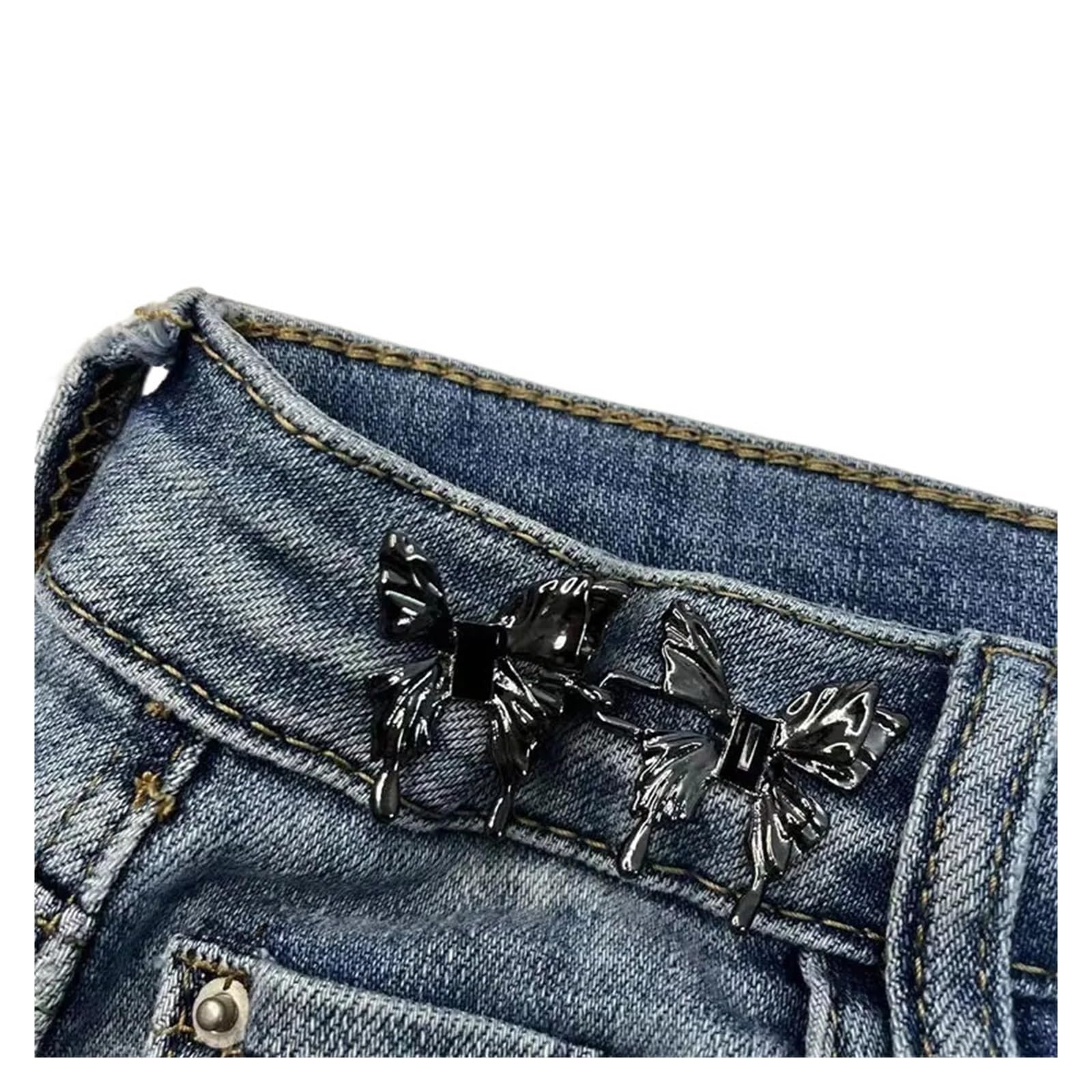 Pasadores de ajuste para pantalones con botones metálicos negros de alta resistencia