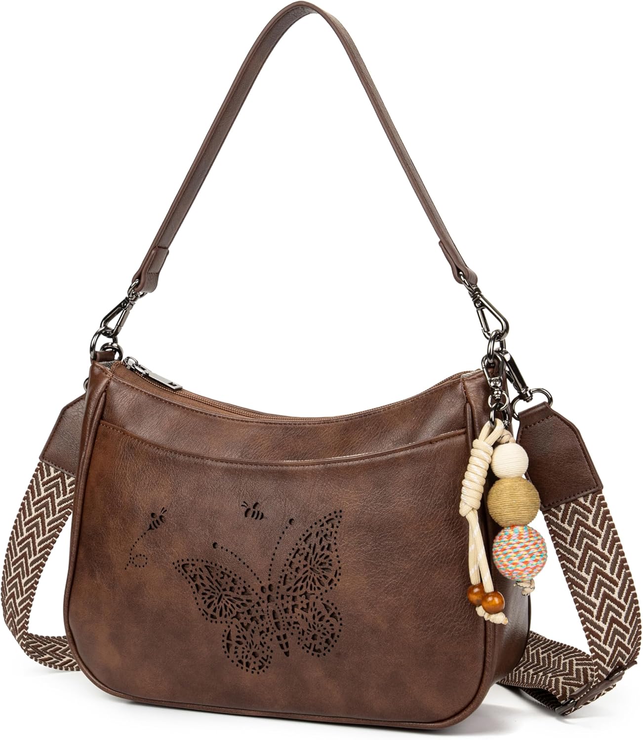 TAOSITUUE Leather Crossbody Purse for Women Shoulder Handbag medium size purses for women with Adjustable Strap