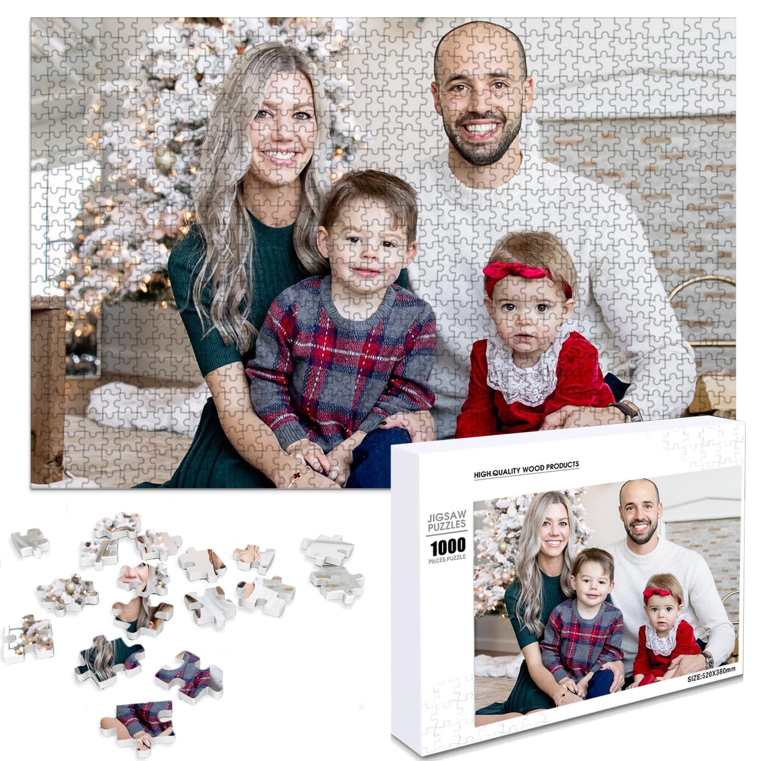 Personalised Jigsaw Puzzle, 300/500/1000 Piece Custom Photo Puzzle, Make Your Own Customised Jigsaw Puzzle With Your Image, for Birthdays, Mother's Day, Valentine's Day & Weddings