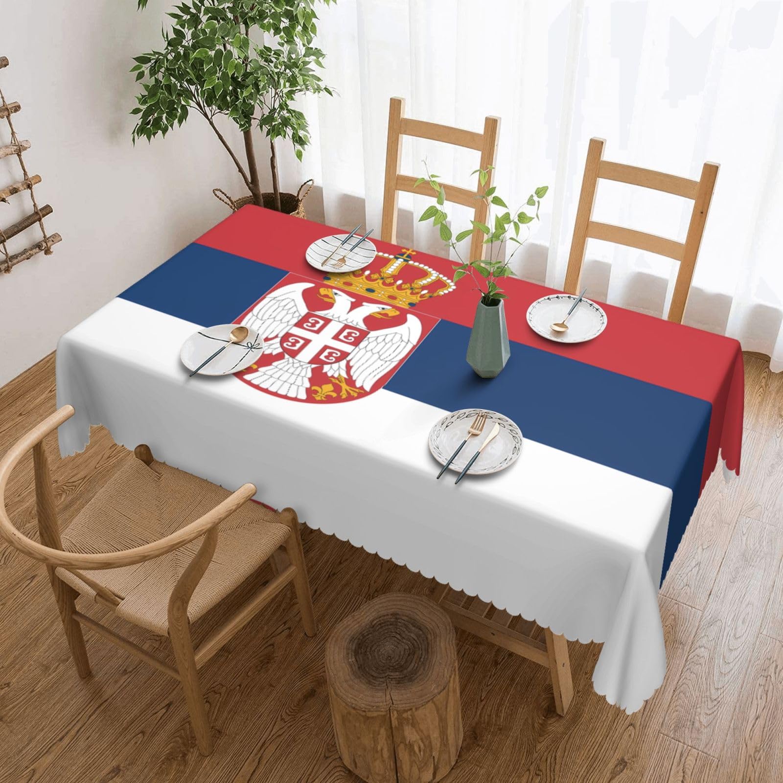 MROWYC Flag of Serbia Printed tablecloths are suitable for hotels, picnics, and parties, and can effectively protect the tabletop