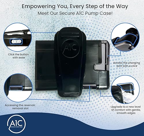 Miniatura 3 de (modelo 2023-24) A1C Pump Case, funda giratoria 360 para Tandem Tslim, t Slim X2, t Slim G4, soporte para bomba de insulina para diabetes (rosa)