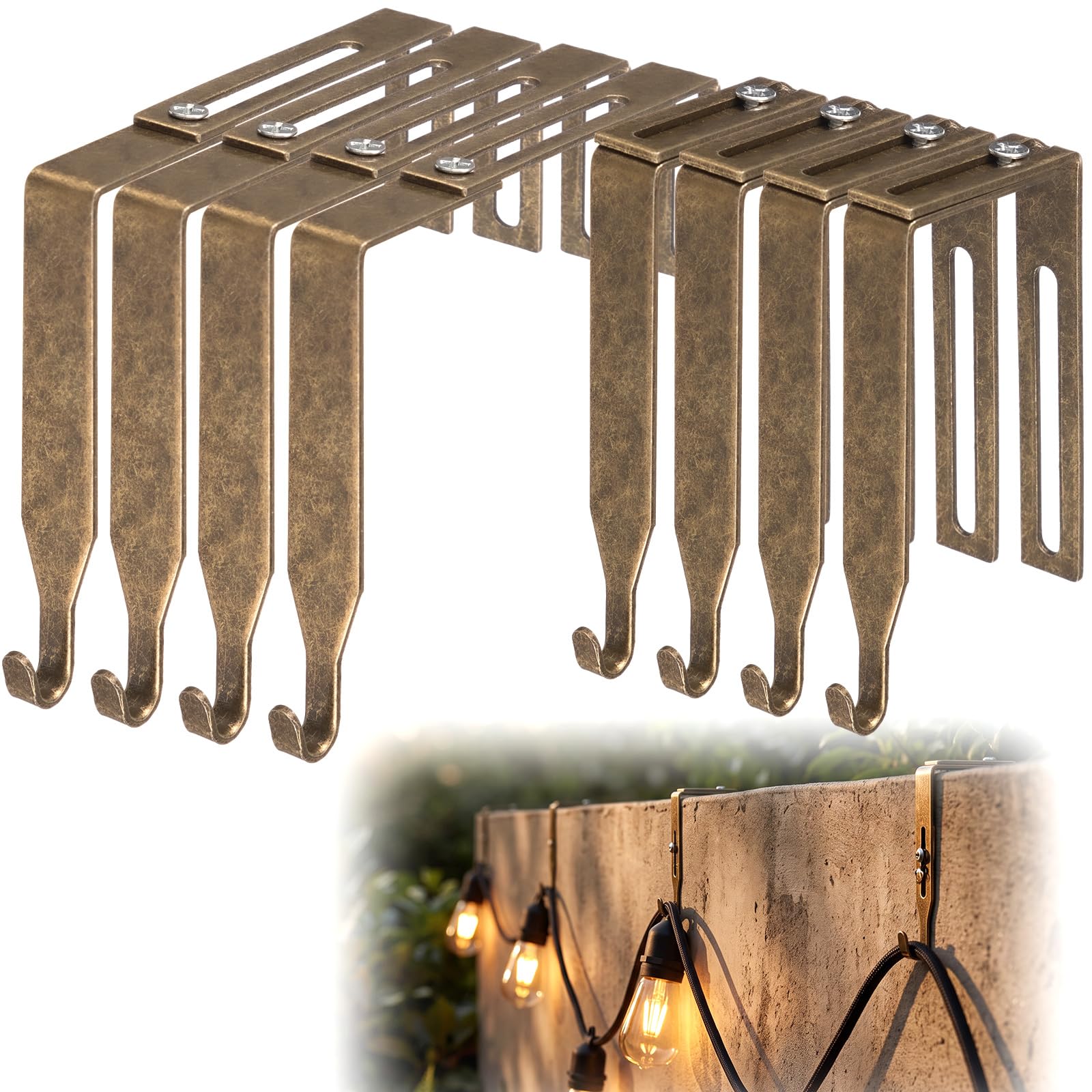 Amylove 8 Pcs Adjustable Cubicle Hooks Metal Hangers, Bronze, Classic