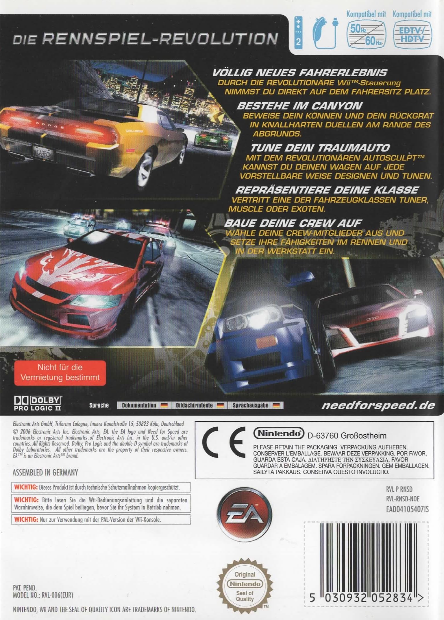 Amazon.com: Electronic Arts Need for Speed Carbon Wii - 15271