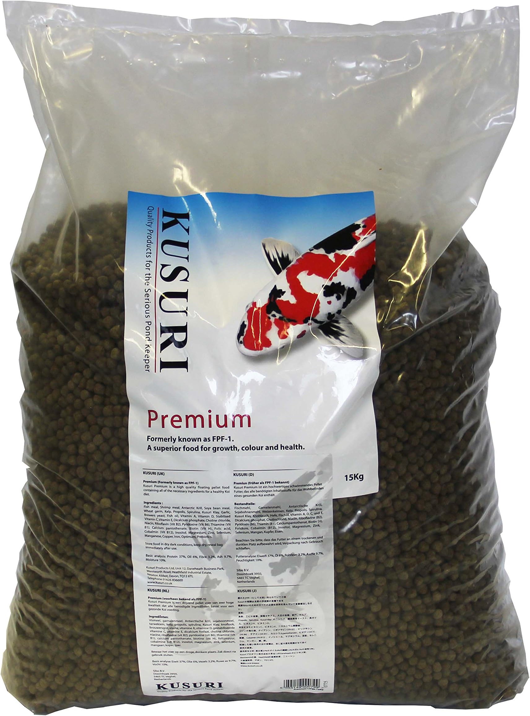 Kusuri Koi Food Premium, Large, 10 mm, 15 kg