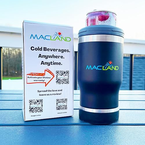 Miniatura 7 de Macland - Enfriador de latas termo 4 en 1, enfriador de botellas y enfriador de latas delgado con aislamiento  Enfriador de latas de doble pared de