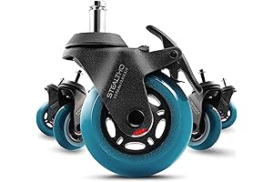 Stealtho Locking Office Chair Casters 2X The Strength of Stem Casters