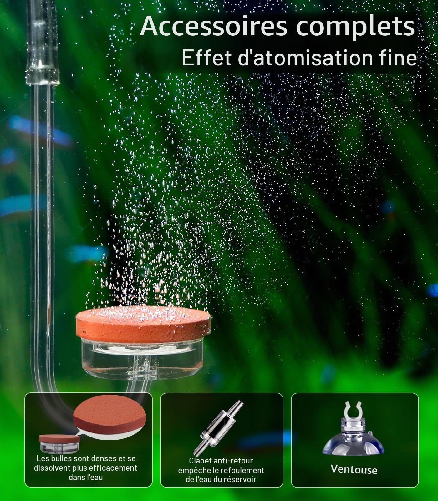 Générateur de système de CO2 pour aquarium, réacteur de dioxyde de carbone en acier inoxydable avec électrovanne régulateur pour plantes d'aquarium (G600S), kit d'aquarium CO2