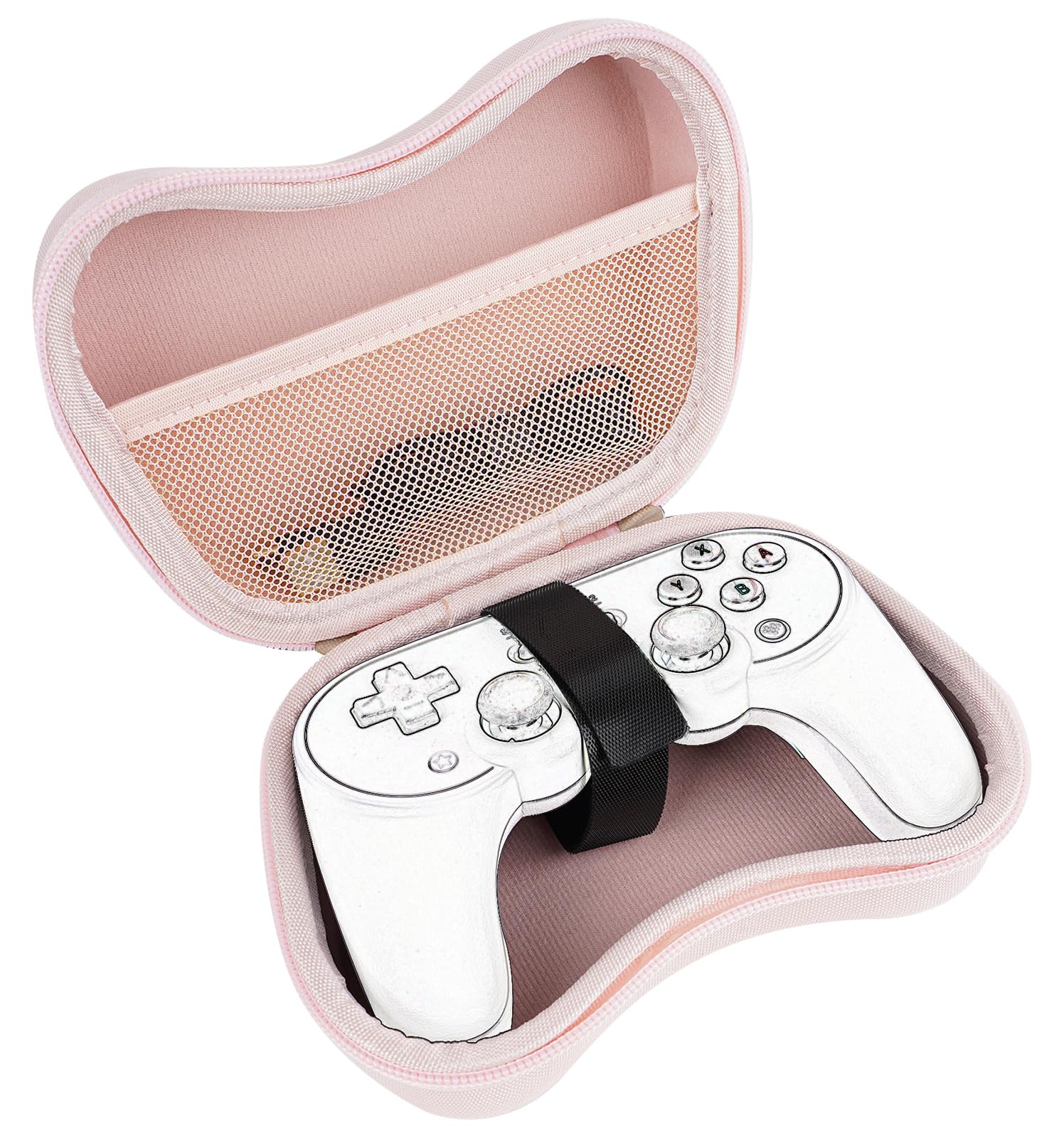 Linkidea Travel Controller Case Compatible with 8BitDo Pro 2, Ultimate Bluetooth, Protective Hard Shell Storage Bag (Pink)