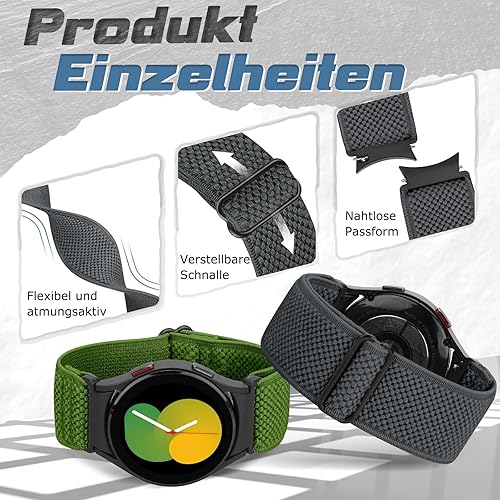 Miniatura 5 de Correas elásticas de reloj compatibles con Samsung Galaxy Watch 654 de 1.575 pulgadas, 1.732 pulgadas, Galaxy Watch 6 Classic de 1.732 pulgadas,