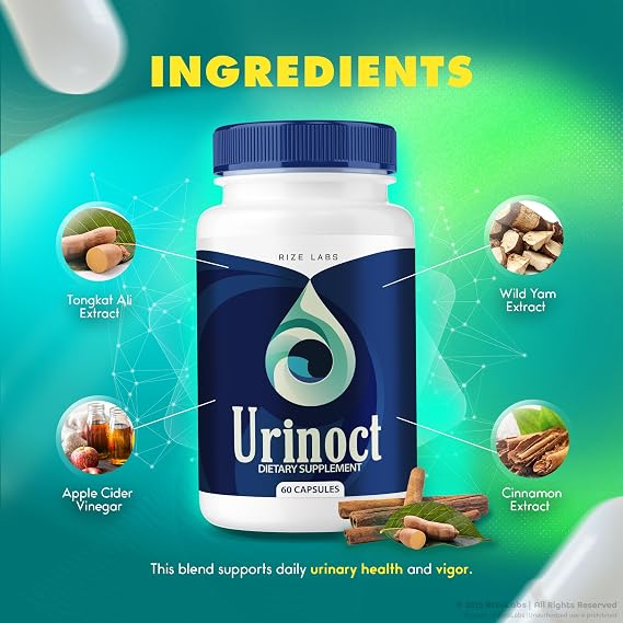 rize labs Urinoct Prostate Supplement, Male Bladder Health, Advanced Urinoct Prostate Function Formula, Organic Herbal Blend Reviews, Prostate Flush for Better Flow (60 Capsules)